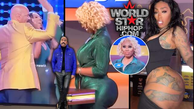Steve Harvey Couldn’t Keep His Eyes Off ‘Mrs. Parker’ Rocking A BBL During ‘Family Feud’… Cameraman Showing The People What They Want!” (Rewind Clip)